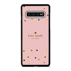 KATE SPADE NEW YORK LOGO PINK GOLDEN POLKADOTS Samsung Galaxy S10 Case Cover