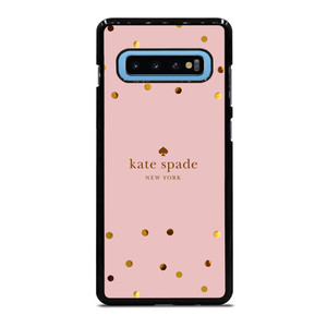 KATE SPADE NEW YORK LOGO PINK GOLDEN POLKADOTS Samsung Galaxy S10 Plus Case Cover