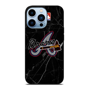 ATLANTA BRAVES BLACK MARBLE LOGO iPhone 13 Pro Max Case Cover