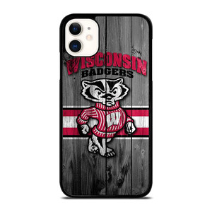 WISCONSIN BADGER WOODEN LOGO iPhone 11 Case Cover WISCONSIN BADGER WOODEN LOGO iPhone 11 Case Cover