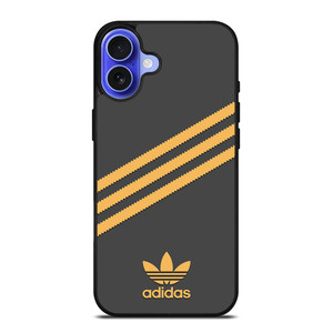 ADIDAS ORIGINALS STRIPES BLACK ORANGE iPhone 16 Case Cover