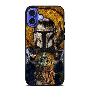 BABY YODA AND THE MANDALORIAN MOSAIC iPhone 16 Case Cover BABY YODA AND THE MANDALORIAN MOSAIC iPhone 16 Case Cover