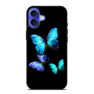 BLUE BUTTERFLY ART iPhone 16 Case Cover