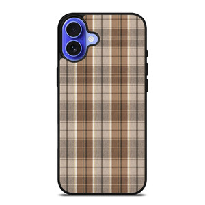 BROWN PLAID PATTERN iPhone 16 Case Cover