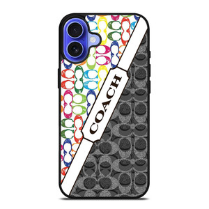 COACH NEW YORK LOGO COLORFULL BLACK ICON iPhone 16 Case Cover
