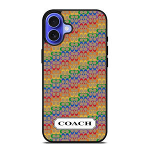 COACH NEW YORK LOGO PATTERN COLORFULI CONS iPhone 16 Case Cover COACH NEW YORK LOGO PATTERN COLORFULI CONS iPhone 16 Case Cover
