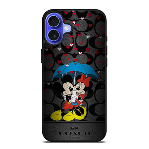 COACH NEW YORK MICKEY MINNIE MOUSE UMBRELLA iPhone 16 Case Cover COACH NEW YORK MICKEY MINNIE MOUSE UMBRELLA iPhone 16 Case Cover