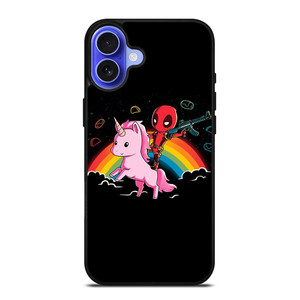 DEADPOOL AND UNICORN CUTE iPhone 16 Case Cover DEADPOOL AND UNICORN CUTE iPhone 16 Case Cover