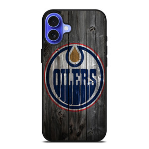 EDMONTON OILERS WOODEN LOGO iPhone 16 Case Cover