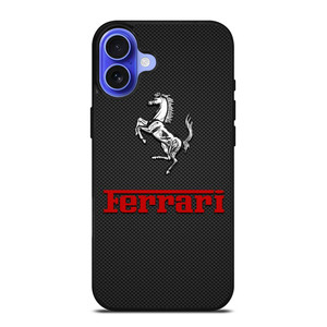 FERRARI HORSE CARBON LOGO iPhone 16 Case Cover FERRARI HORSE CARBON LOGO iPhone 16 Case Cover