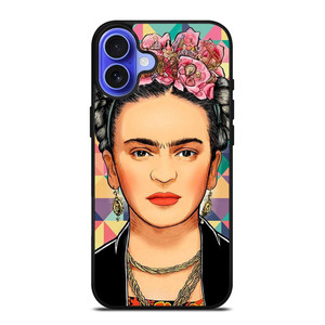 FRIDA KAHLO FACE COLORFUL ART iPhone 16 Case Cover