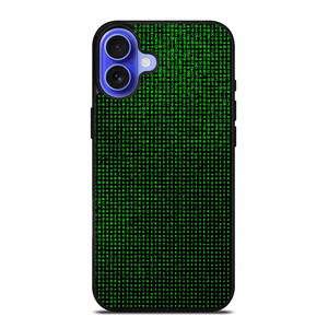 GREEN BINARY CODE PATTERN iPhone 16 Case Cover GREEN BINARY CODE PATTERN iPhone 16 Case Cover