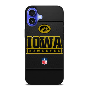 IOWA HAWKEYES CARBON LOGO iPhone 16 Case Cover