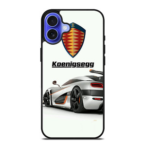 KOENIGSEGG WHITE CAR LOGO iPhone 16 Case Cover