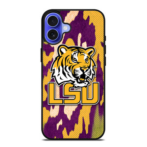 LSU TIGERS FOOTBALL HALFTONE iPhone 16 Case Cover LSU TIGERS FOOTBALL HALFTONE iPhone 16 Case Cover