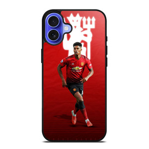 MANCHESTER UNITED MARCUS RAHFORD iPhone 16 Case Cover MANCHESTER UNITED MARCUS RAHFORD iPhone 16 Case Cover