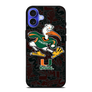 MIAMI HURRICANES UM FOOTBALL iPhone 16 Case Cover MIAMI HURRICANES UM FOOTBALL iPhone 16 Case Cover
