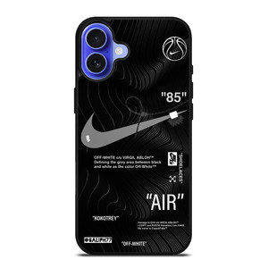 OFF-WHITE NIKE AIR JORDAN BLACK iPhone 16 Case Cover