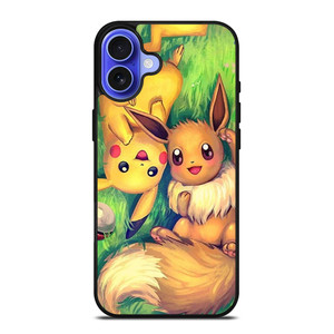 POKEMON EEVEE AND PIKACHU iPhone 16 Case Cover POKEMON EEVEE AND PIKACHU iPhone 16 Case Cover