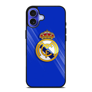 REAL MADRID LOGO BLUE iPhone 16 Case Cover REAL MADRID LOGO BLUE iPhone 16 Case Cover