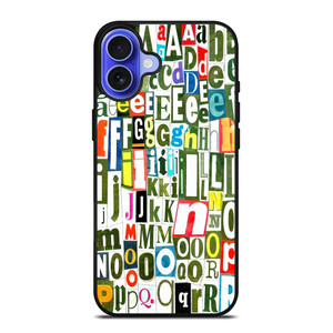 RETRO ALPHABET GREEN COLLAGE iPhone 16 Case Cover RETRO ALPHABET GREEN COLLAGE iPhone 16 Case Cover