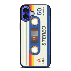 RETRO BLUE STEREO CASETTE TAPE iPhone 16 Case Cover RETRO BLUE STEREO CASETTE TAPE iPhone 16 Case Cover