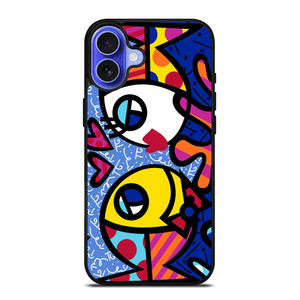 ROMERO BRITTO FISH LOVE iPhone 16 Case Cover ROMERO BRITTO FISH LOVE iPhone 16 Case Cover