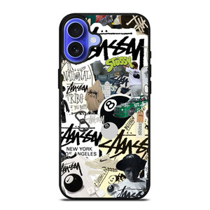 STUSSY COLLAGE iPhone 16 Case Cover STUSSY COLLAGE iPhone 16 Case Cover