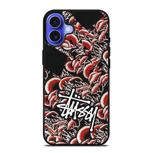 STUSSY CORAL PATTERN iPhone 16 Case Cover