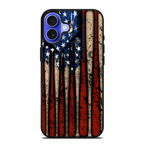 USA FLAG AMERICAN BASEBALL iPhone 16 Case Cover