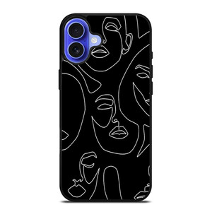 WOMAN FACE SKETCH PATTERN iPhone 16 Case Cover WOMAN FACE SKETCH PATTERN iPhone 16 Case Cover