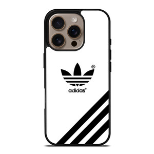 ADIDAS LOGO WHITE CLASSIC STRIPES iPhone 16 Pro Case Cover ADIDAS LOGO WHITE CLASSIC STRIPES iPhone 16 Pro Case Cover