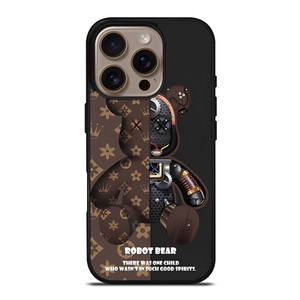 BEAR BRICK KAWS ROBOT BROWN iPhone 16 Pro Case Cover