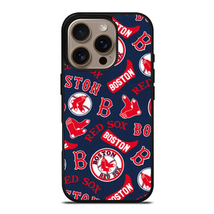 BOSTON RED SOX BASEBALL PATTERN iPhone 16 Pro Case Cover