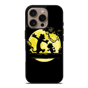 CALVIN AND HOBBES BLACK CARTOON iPhone 16 Pro Case Cover