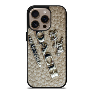 COACH NEW YORK LOGO ON LEATHER iPhone 16 Pro Case Cover