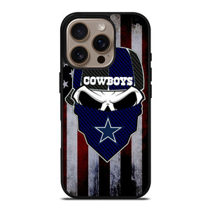 DALLAS COWBOYS SKULL USA FLAG iPhone 16 Pro Case Cover