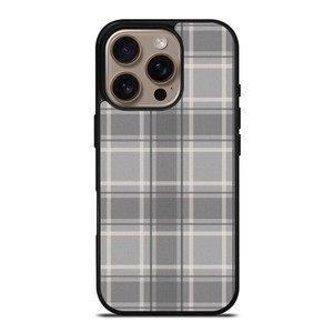 GREY TARTAN PLAID PATTERN iPhone 16 Pro Case Cover