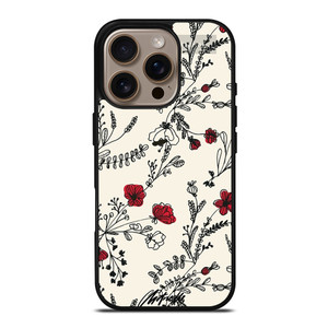 HAND DRAWING RED FLOWER PATTERN iPhone 16 Pro Case Cover
