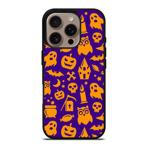 HAPPY HALLOWEEN PURPLE PATTERN iPhone 16 Pro Case Cover