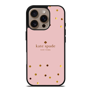 KATE SPADE NEW YORK LOGO PINK GOLDEN POLKADOTS iPhone 16 Pro Case Cover KATE SPADE NEW YORK LOGO PINK GOLDEN POLKADOTS iPhone 16 Pro Case Cover
