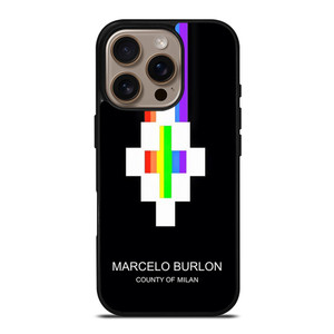 MARCELO BURLON MILAN RAINBOW LOGO iPhone 16 Pro Case Cover