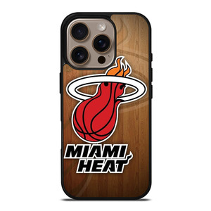 MIAMI HEAT WOODEN LOGO NBA iPhone 16 Pro Case Cover