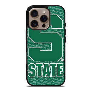 MICHIGAN STATE SPARTANS LOGO FOOTBALL EMBLEM iPhone 16 Pro Case Cover