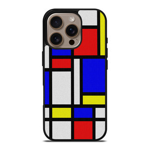 MONDRIAN COLORFUL LAYOUT iPhone 16 Pro Case Cover