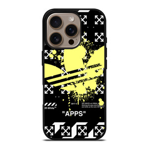 OFF WHITE X ADIDAS YELLOW iPhone 16 Pro Case Cover OFF WHITE X ADIDAS YELLOW iPhone 16 Pro Case Cover