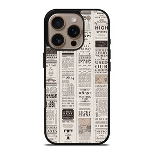 OLD NEWSPAPER PATTERN iPhone 16 Pro Case Cover
