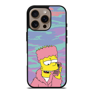 TIE DYE PATTERN BART SIMPSON iPhone 16 Pro Case Cover