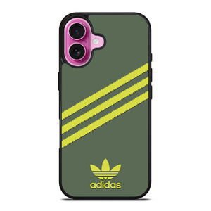 ADIDAS ORIGINALS STRIPES GREEN YELLOW iPhone 16 Plus Case Cover