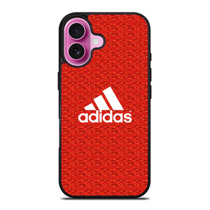 ADIDAS RED PATTERN iPhone 16 Plus Case Cover